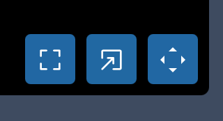 Close-up of the three display buttons: Fullscreen, New Window, and Preview Modal